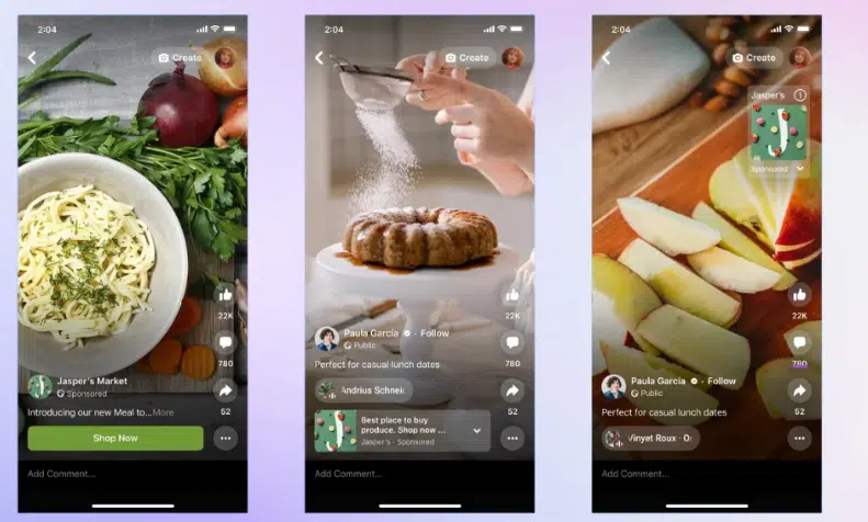 imagens de anúncios feitos no reels do instagram.