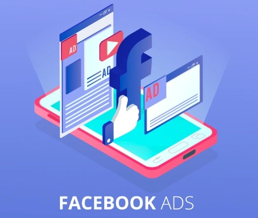 Ilustração representando a plataforma facebook ads junto a logo do facebook. No artigo facebook ads como funciona