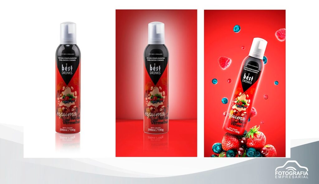 exemplo de foto de produto em estilo publicitário, posições diferentes e muitos detalhes. 